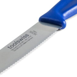 סכין משוננת ידית כחולה toolswiss